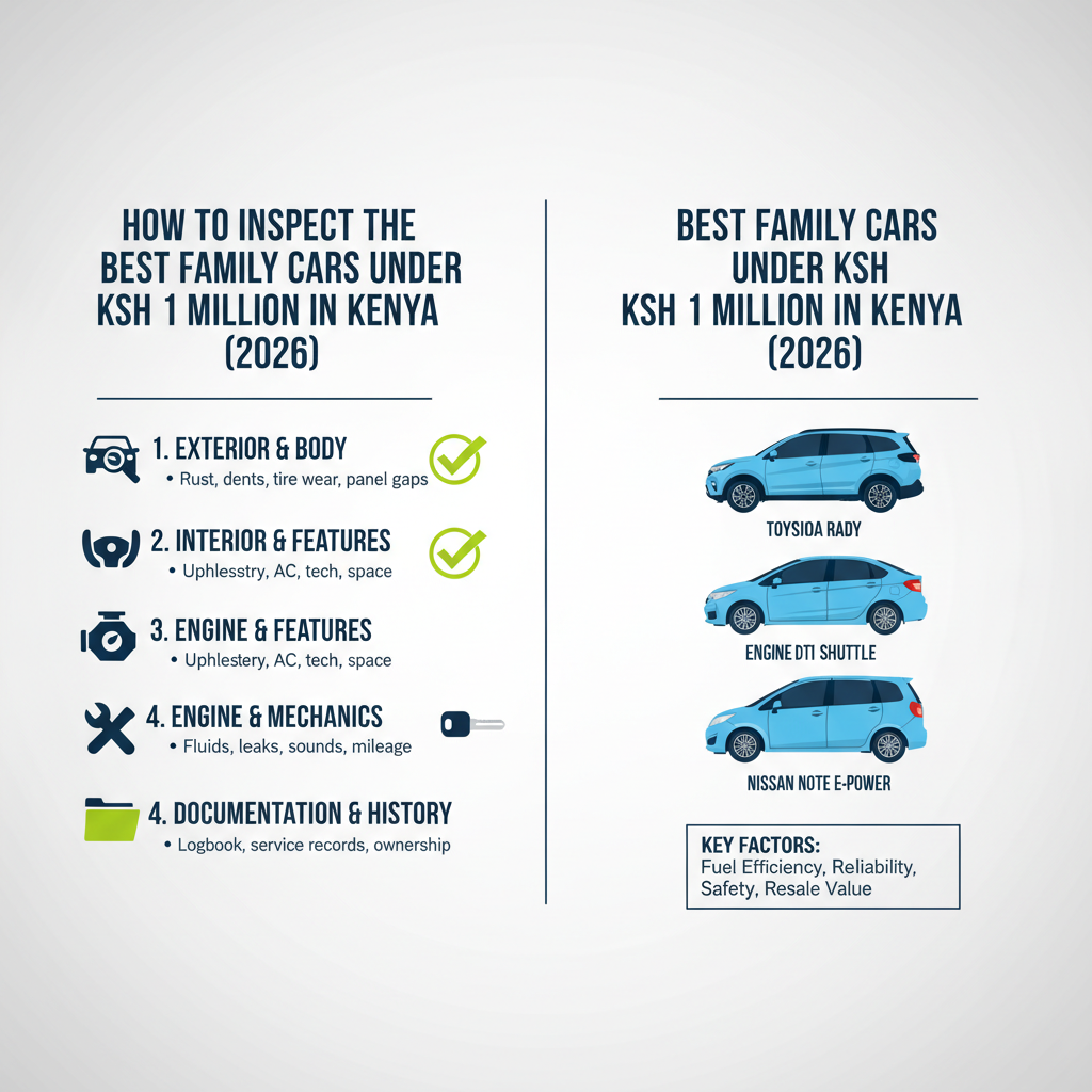 How to Inspect the Best Family Cars Under KSh 1 Million in Kenya (2026) - Best Family Cars Under KSh 1 Million in Kenya (2026)